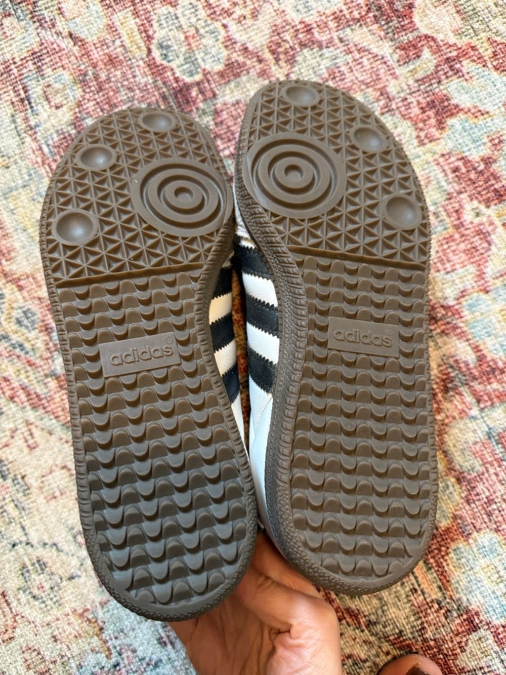 adidas Samba White Black Suede-Trim Sneakers - Picture 7 of 7